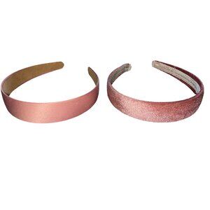 2 Pink Headbands Velvet and Satin